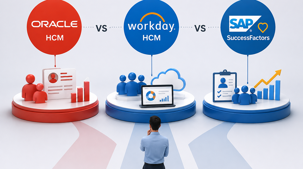 Oracle HCM vs Workday HCM vs SAP SuccessFactors: A Career Guide for Freshers & HR Professionals Choosing an HRIS Specialization